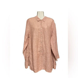 Tahari Linen Button Down Shirt
